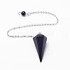 Natural Dyed & Heated Black Agate Hexagonal Pointed Dowsing Pendulums G-D847-02-2