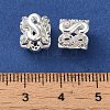 Rack Plating Brass Pave Clear Cubic Zirconia European Beads KK-M285-23S-3