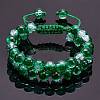 Sparkling Round Glass Braided Bead Bracelet BJEW-SW00082-10-8