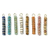 8Pcs 8 Styles Natural Mixed Gemstone & Electroplated Synthetic Non-magnetic Hematite Heishi Beaded Pendants PALLOY-JF03292-1