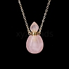 Natural Rose Quartz Perfume Bottle Pendant Necklace PW-WG2A891-10-1