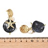 304 Stainless Steel & Acrylic & Natural Pearl Stud Dangle Earrings EJEW-JE07446-02-6