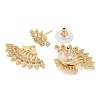 Brass Pave Clear Cubic Zirconia Stud Earrings for Women EJEW-S225-08G-02-2