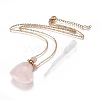 Natural Rose Quartz Openable Perfume Bottle Pendant Necklaces G-K295-A01-G-1