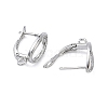 Teardrop Teardrop Brass Micro Pave Clear Cubic Zirconia Hoop Earring Findings KK-Z143-08P-2