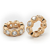 Brass Cubic Zirconia Beads ZIRC-F001-109RG-1