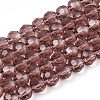 Faceted(32 Facets) Round Glass Beads Strands X-EGLA-J042-4mm-06-1