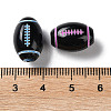 Spray Printed Opaque Acrylic European Beads SACR-P031-27B-3