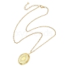 2Pcs 2 Colors Brass Oval Locket Pendant Necklaces NJEW-JN05905-5