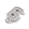 Brass Micro Pave Clear Cubic Zirconia Pendants ZIRC-I067-02J-2