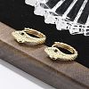 Brass Cubic Zirconia Hoop Earrings EJEW-Q014-08G-4