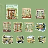 10Pcs 10 Styles Window Scenery Waterproof PET Stickers DIY-G121-01B-1