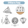 SUPERFINDINGS 240Pcs Alloy Bell Pendants FIND-FH0008-16-2