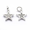 Brass Micro Pave Cubic Zirconia Charms X-ZIRC-G087-35P-2