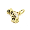 Rack Plating Brass Micro Pave Cubic Zirconia Pendants KK-U021-05G-2