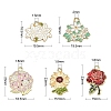 30Pcs 5 Styles Zinc Alloy Enamel Pendants ENAM-CJ0003-09-2