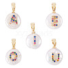 5Pcs 5 Styles Natural Cultured Freshwater Pearl Pendants KK-TA0002-27-3