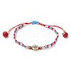 Glass Seed Beaded Braided Beads Bracelets for Women BJEW-MZ00122-03-2