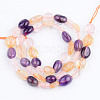 Natural Citrine & Rose Quartz & Amethyst Beads Strands G-S359-143-2