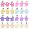 28pcs 7 colors Luminous Opaque Resin Pendants RESI-TA0002-12-2