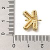 Brass Micro Pave Cubic Zirconia Letter Links KK-I717-04K-3