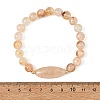 Natural Mixed Stone Round and Oval Beaded Stretch Bracelets BJEW-JB14485-6