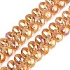 Electroplate Baking Paint Transparent Glass Beads Strands GL-N005-02A-C12-1