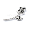 Rack Plating Alloy with Black Rhinestone Pendants FIND-Z051-01P-02-2