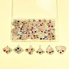 30Pcs 6 Styles Iron & Glass Pendants IFIN-FS0001-52-8