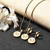 304 Stainless Steel Enamel Pendant Necklaces & Hoop Earring Set for Women SJEW-C007-03G-02-2