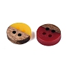 Opaque Resin & Walnut Wood Buttons RESI-N053-36-4
