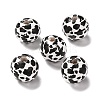 Printed Wood European Beads LS-X-WOOD-F011-06-1