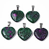 Heart Natural Zoisite Pendants G-Q438-03-3