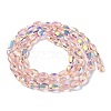 Transparent Electroplate Glass Beads Strands GLAA-Q099-F01-08-2