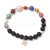 Round Natural Mixed Gemstone Beads Stretch Bracelets BJEW-JB11242-2