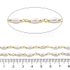 Brass & ABS Plastic Pearl Oval Link Chains CHC-G024-10G-2