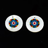 Printed Freshwater Shell Charms SHEL-T009-20B-2