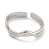 304 Stainless Steel Open Cuff Ring for Women RJEW-U014-08P-2