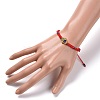 Hamsa Hand /Hand of Miriam with Evil Eye Braided Bead Bracelet BJEW-JB07103-02-3