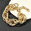 Punk & Hiphop Style Alloy Rolo Chains Link Bracelets for Women Men BJEW-K270-01G-2