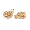 Brass Micro Pave Clear Cubic Zirconia Pendants KK-G439-38G-2