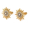 PVD Vacuum Plating 304 Stainless Steel Sun Stud Earings with Rhinestone EJEW-M224-03G-1