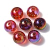 UV Plating Rainbow Iridescent Acrylic Beads PACR-E001-03F-1