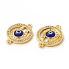 Rack Plating Real 18K Gold Plated Brass Micro Pave Clear Cubic Zirconia Connector Charms ZIRC-L102-03G-02-3