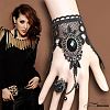 Gothic Style Retro Alloy Lace Flower Link Rings Bracelets for Women WG15940-10-1