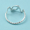 304 Stainless Steel Snake Wrap Open Cuff Ring RJEW-T023-82S-2