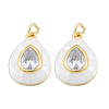 Brass Pave Clear Cubic Zirconia Pendants KK-N227-94D-2