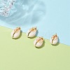 Natural Cowrie Shell Wire Wrapped Pendants PALLOY-JF00571-02-4