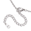 Electroplated Clear AB Glass Pendant Necklaces NJEW-JN05146-03-4