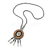 Retro Style Glass & Acrylic & CCB Beads Pendant Necklaces NJEW-Q349-02A-1